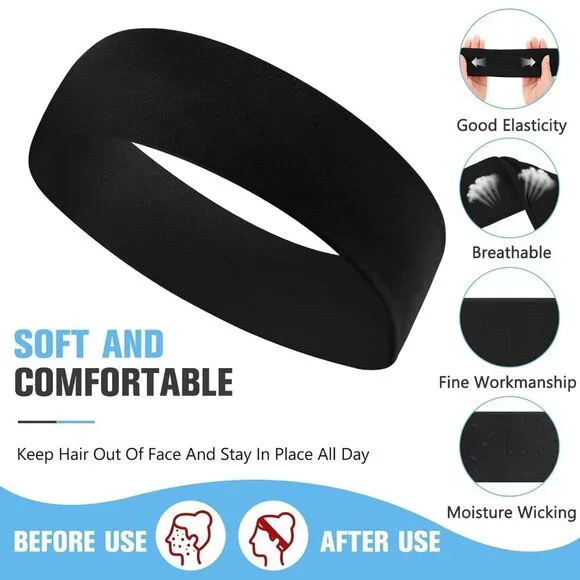 50 Pcs Elastic Headbands Women Sports Yoga Non Slip Soft  display picture 1